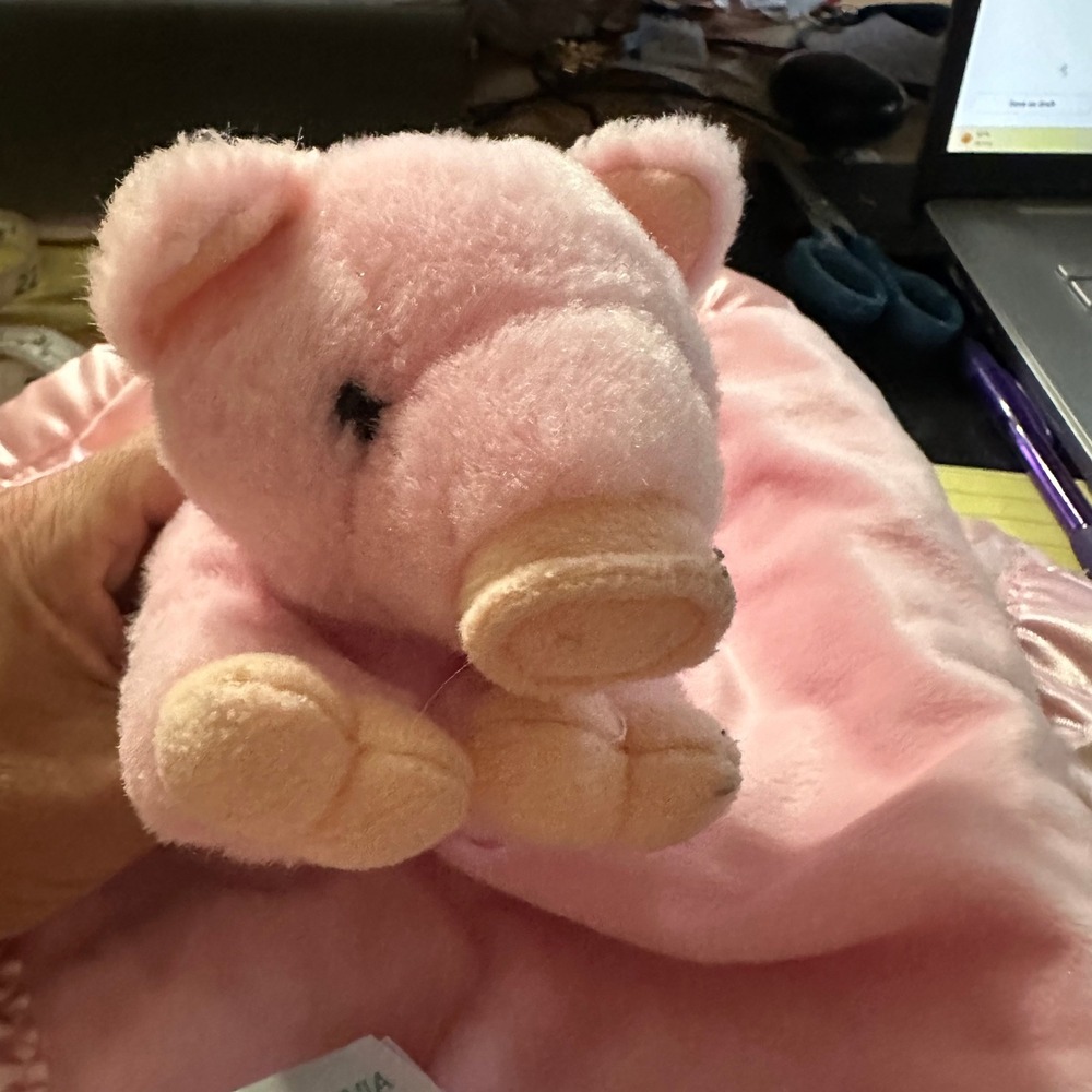 My Banky Petunia Pig Pink Plush Security Blanket Lori Turner Crazy Mountain